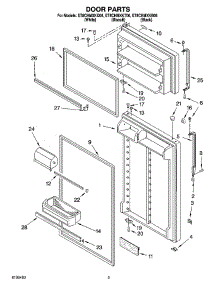 02 - Door Parts parts for Whirlpool Refrigerator ET8CHMXKQ06 from AppliancePartsPros.com