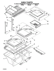 05 - Shelf Parts parts for Whirlpool Refrigerator ET8CHMXKQ06 from AppliancePartsPros.com