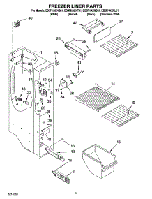 04 - Freezer Liner Parts parts for Whirlpool Refrigerator ED5FHAXNB01 from AppliancePartsPros.com