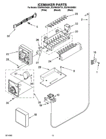 12 - Icemaker Parts, Optional Parts parts for Whirlpool Refrigerator ED5RHAXNB01 from AppliancePartsPros.com