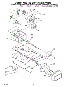 05 - Motor And Ice Container Parts parts for Whirlpool Refrigerator ED5PHEXRB01 from AppliancePartsPros.com