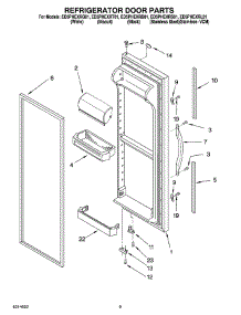 06 - Refrigerator Door Parts parts for Whirlpool Refrigerator ED5PHEXRB01 from AppliancePartsPros.com