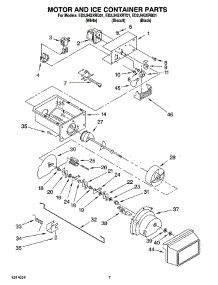05 - Motor And Ice Container Parts parts for Whirlpool Refrigerator ED2JHGXRT01 from AppliancePartsPros.com