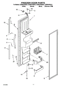 07 - Freezer Door Parts parts for Whirlpool Refrigerator ED2NHAXNB02 from AppliancePartsPros.com