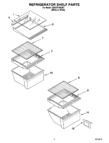 03 - Refrigerator Shelf Parts parts for Whirlpool Refrigerator ED2GTKXNQ01 from AppliancePartsPros.com