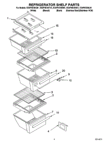 03 - Refrigerator Shelf Parts parts for Whirlpool Refrigerator ED2FHEXNB01 from AppliancePartsPros.com