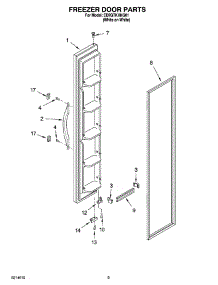 07 - Freezer Door Parts parts for Whirlpool Refrigerator ED2GTKXNQ01 from AppliancePartsPros.com