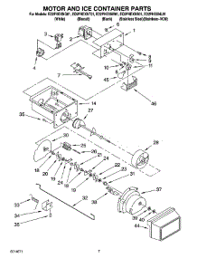 05 - Motor And Ice Container Parts parts for Whirlpool Refrigerator ED2FHEXNQ01 from AppliancePartsPros.com