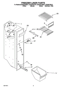 04 - Freezer Liner Parts parts for Whirlpool Refrigerator ED5GHEXNB01 from AppliancePartsPros.com