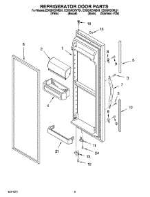 06 - Refrigerator Door Parts parts for Whirlpool Refrigerator ED5GHEXNB01 from AppliancePartsPros.com