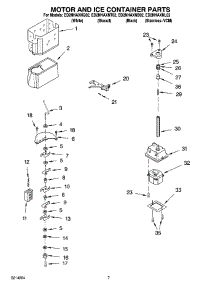 05 - Motor And Ice Container Parts parts for Whirlpool Refrigerator ED2NHAXNQ02 from AppliancePartsPros.com