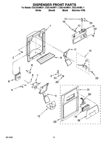 08 - Dispenser Front Parts parts for Whirlpool Refrigerator ED2LHAXMT11 from AppliancePartsPros.com