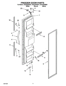 07 - Freezer Door Parts parts for Whirlpool Refrigerator ED2JHGXRQ01 from AppliancePartsPros.com