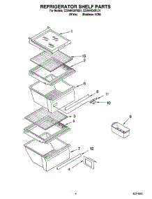 03 - Refrigerator Shelf Parts parts for Whirlpool Refrigerator ED2NHGXRQ01 from AppliancePartsPros.com