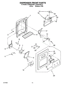 08 - Dispenser Front Parts parts for Whirlpool Refrigerator ED2NHGXRQ01 from AppliancePartsPros.com
