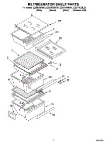 03 - Refrigerator Shelf Parts parts for Whirlpool Refrigerator ED5FHAXNT01 from AppliancePartsPros.com