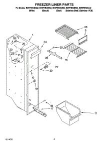 04 - Freezer Liner Parts parts for Whirlpool Refrigerator ED5FHEXNL02 from AppliancePartsPros.com
