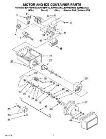 05 - Motor And Ice Container Parts parts for Whirlpool Refrigerator ED5FHEXNQ02 from AppliancePartsPros.com