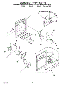 08 - Dispenser Front Parts parts for Whirlpool Refrigerator ED5FHAXNT01 from AppliancePartsPros.com