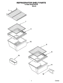 03 - Refrigerator Shelf Parts parts for Whirlpool Refrigerator 8ED2WTKXRT00 from AppliancePartsPros.com