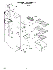 04 - Freezer Liner Parts parts for Whirlpool Refrigerator 8ED2WTKXRT00 from AppliancePartsPros.com