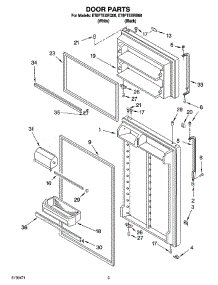 02 - Door Parts parts for Whirlpool Refrigerator ET8FTEXRQ00 from AppliancePartsPros.com
