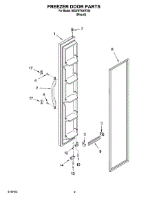 07 - Freezer Door Parts parts for Whirlpool Refrigerator 8ED2WTKXRT00 from AppliancePartsPros.com
