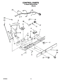 09 - Control Parts, Optional Parts parts for Whirlpool Refrigerator 8ED2WTKXRT00 from AppliancePartsPros.com