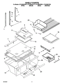 03 - Shelf Parts parts for Whirlpool Refrigerator GT1SHWXPS01 from AppliancePartsPros.com
