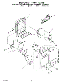 08 - Dispenser Front Parts parts for Whirlpool Refrigerator GC3SHEXNB02 from AppliancePartsPros.com