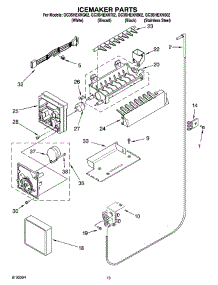 12 - Icemaker Parts, Optional Parts parts for Whirlpool Refrigerator GC3SHEXNB02 from AppliancePartsPros.com