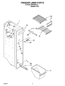 04 - Freezer Liner Parts parts for Whirlpool Refrigerator ED5RHEXNL01 from AppliancePartsPros.com