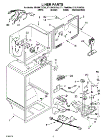 03 - Liner Parts parts for Whirlpool Refrigerator ET1LFKXKB05 from AppliancePartsPros.com