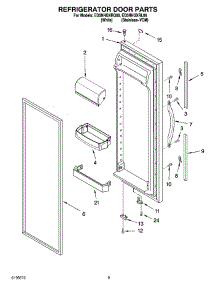 06 - Refrigerator Door Parts parts for Whirlpool Refrigerator ED5NHGXRL00 from AppliancePartsPros.com