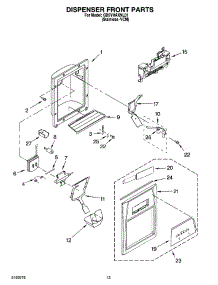 08 - Dispenser Front Parts parts for Whirlpool Refrigerator GD5YHAXNL01 from AppliancePartsPros.com