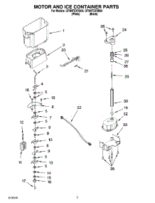 05 - Motor And Ice Container Parts parts for Whirlpool Refrigerator GF6NFEXRQ00 from AppliancePartsPros.com