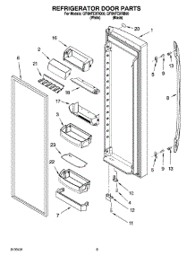 06 - Refrigerator Door Parts parts for Whirlpool Refrigerator GF6NFEXRQ00 from AppliancePartsPros.com