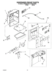 08 - Dispenser Front Parts parts for Whirlpool Refrigerator GF6NFEXRQ00 from AppliancePartsPros.com