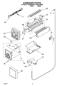 12 - Icemaker Parts, Optional Parts parts for Whirlpool Refrigerator GF6NFEXRQ00 from AppliancePartsPros.com
