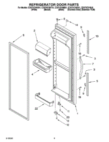 06 - Refrigerator Door Parts parts for Whirlpool Refrigerator ED5FHEXNQ01 from AppliancePartsPros.com