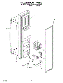 07 - Freezer Door Parts parts for Whirlpool Refrigerator GF6NFEXRB00 from AppliancePartsPros.com
