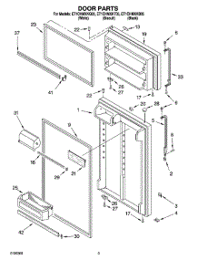 02 - Door Parts parts for Whirlpool Refrigerator ET1CHMXKQ05 from AppliancePartsPros.com