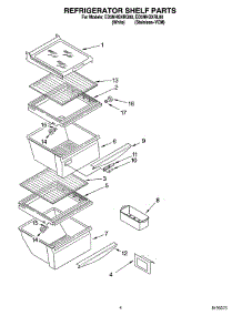 03 - Refrigerator Shelf Parts parts for Whirlpool Refrigerator ED5NHGXRQ00 from AppliancePartsPros.com