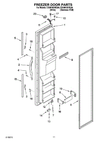 07 - Freezer Door Parts parts for Whirlpool Refrigerator ED5NHGXRQ00 from AppliancePartsPros.com