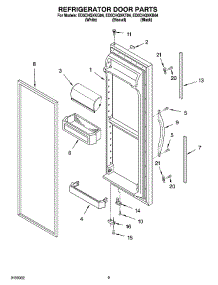 06 - Refrigerator Door Parts parts for Whirlpool Refrigerator ED5CHQXKT04 from AppliancePartsPros.com