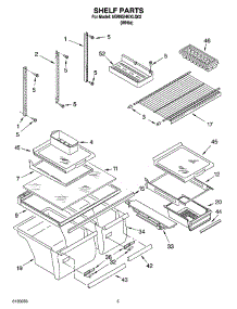 03 - Shelf Parts parts for Whirlpool Refrigerator 5GR9SHKXLQ02 from AppliancePartsPros.com