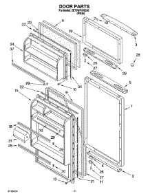 02 - Door Parts parts for Whirlpool Refrigerator 5ET6WPKRQ00 from AppliancePartsPros.com