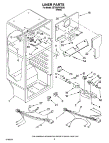 03 - Liner Parts parts for Whirlpool Refrigerator 5ET6WPKRQ00 from AppliancePartsPros.com