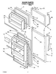 02 - Door Parts parts for Whirlpool Refrigerator ET8AHKXPQ00 from AppliancePartsPros.com