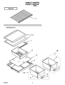 05 - Shelf Parts, Optional Parts parts for Whirlpool Refrigerator ET8AHKXPQ00 from AppliancePartsPros.com